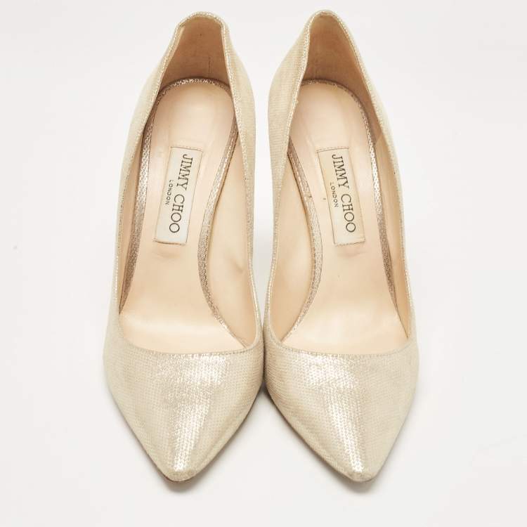 Pre Owned Jimmy Choo Beige Suede Romy Pumps Size 40