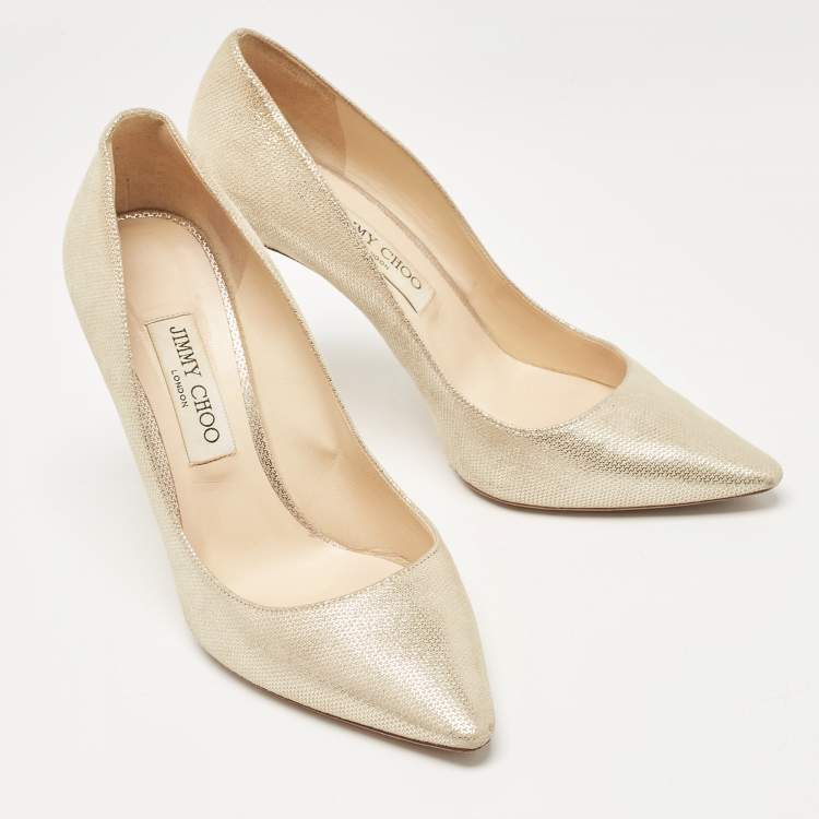 Pre Owned Jimmy Choo Beige Suede Romy Pumps Size 40