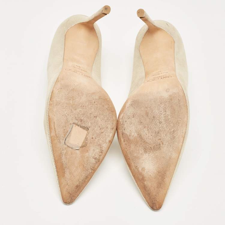 Pre Owned Jimmy Choo Beige Suede Romy Pumps Size 40