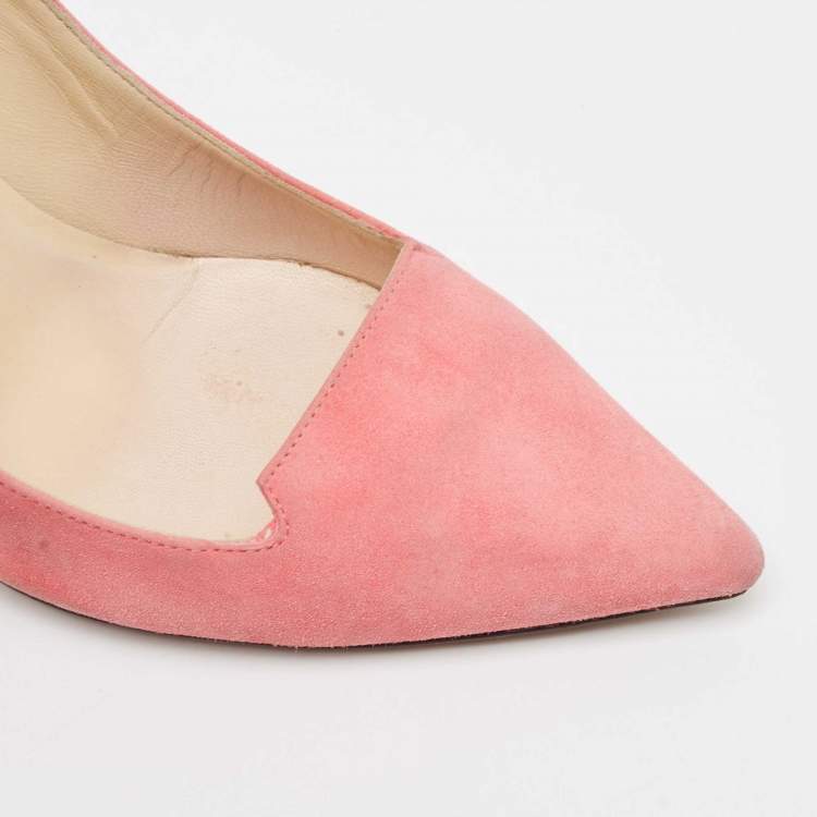 Pre Owned Jimmy Choo Pink Suede Avril Pumps Size 37