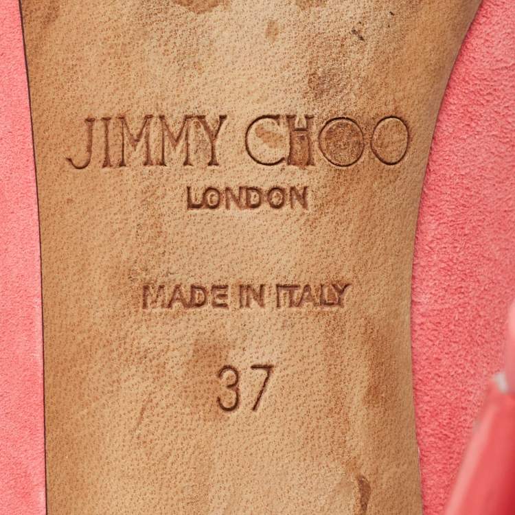Pre Owned Jimmy Choo Pink Suede Avril Pumps Size 37