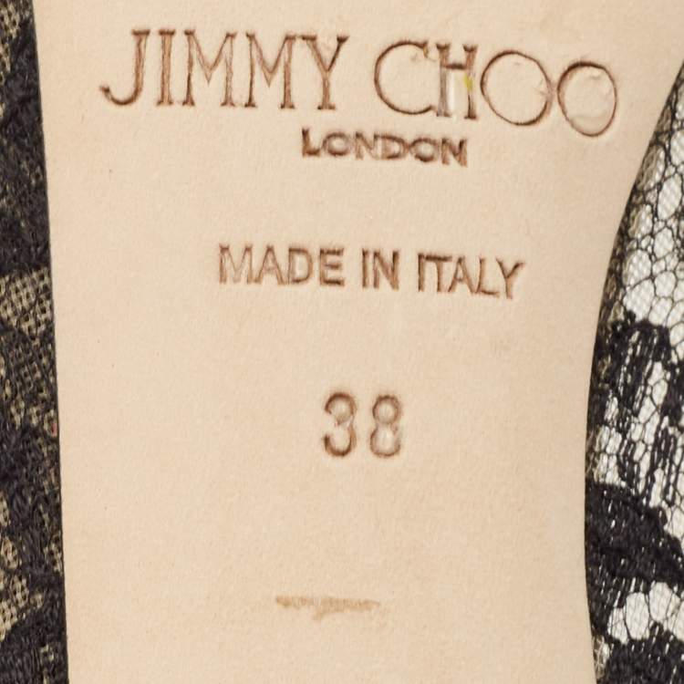 مملوكة مسبقًا Jimmy Choo Black Lace and Patent Leather Romy Pumps Size 38