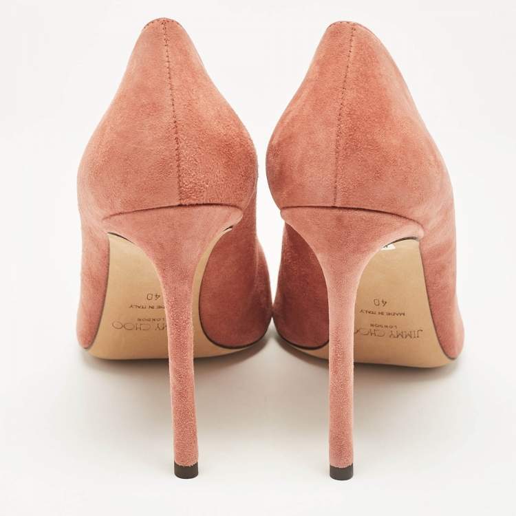 Pre Owned Jimmy Choo Pink Suede Romy Pumps Size 40