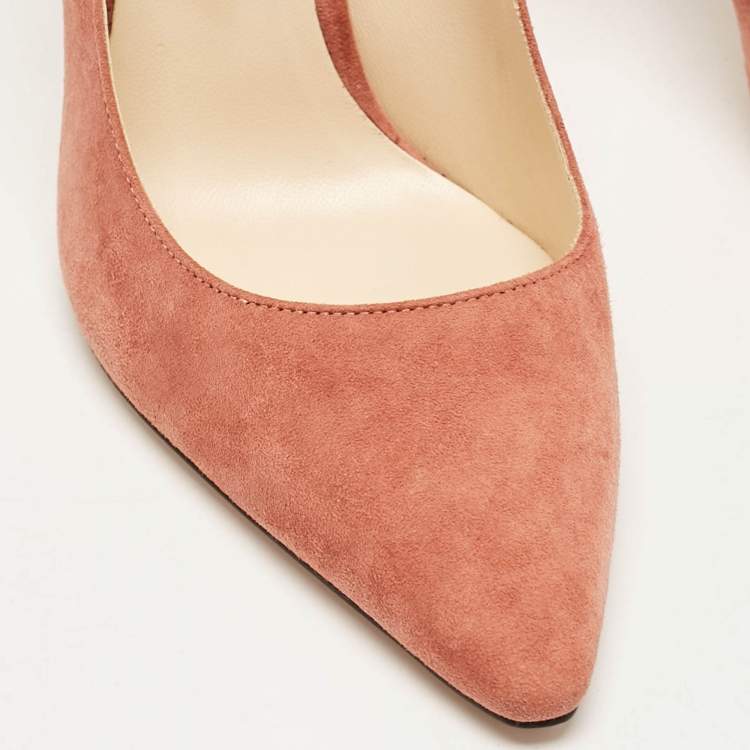 Pre Owned Jimmy Choo Pink Suede Romy Pumps Size 40