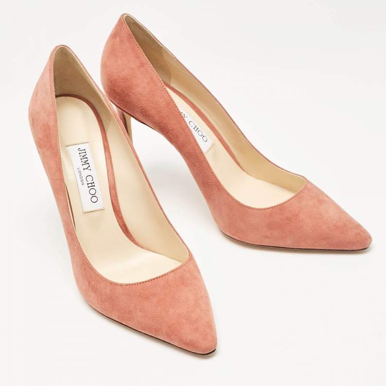 Pre Owned Jimmy Choo Pink Suede Romy Pumps Size 40