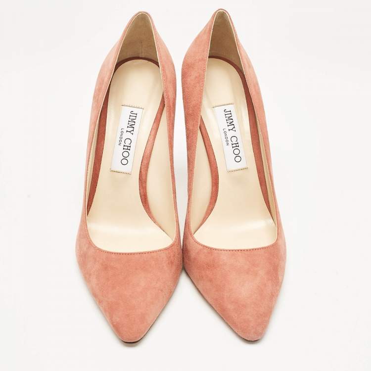 Pre Owned Jimmy Choo Pink Suede Romy Pumps Size 40