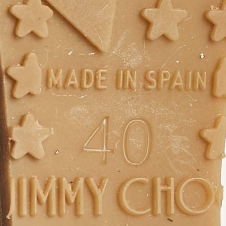 Pre Owned Jimmy Choo Brown/Black Embossed Python Prima Wedge Sandals Size 40