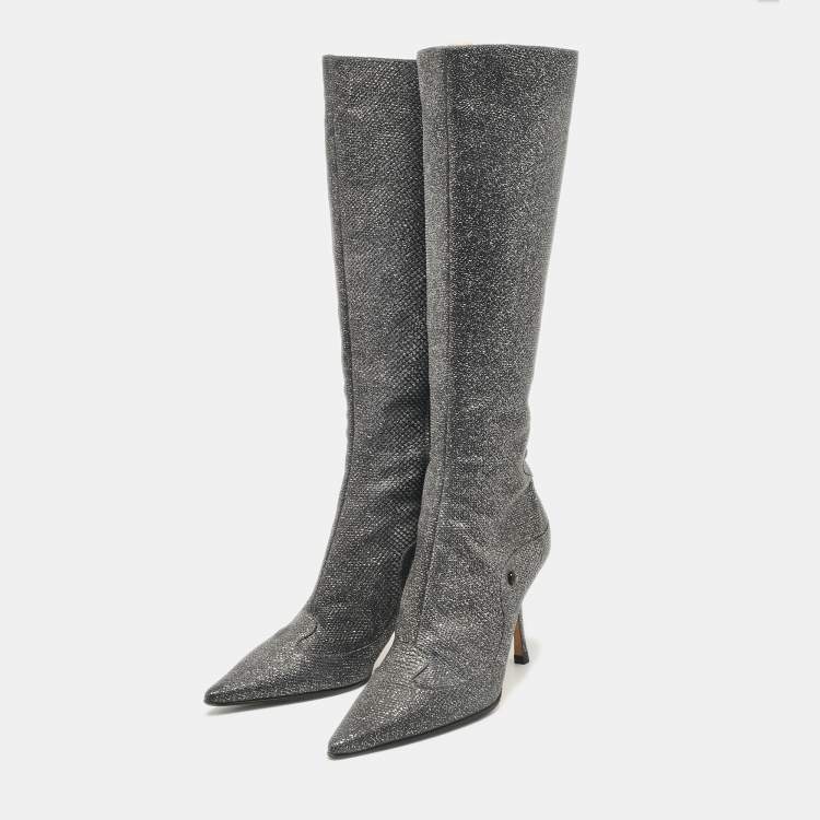 Jimmy choo silver boots hotsell