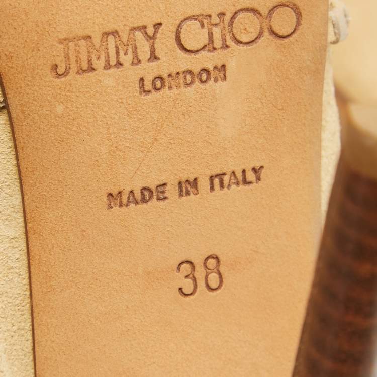 Pre Owned Jimmy Choo Brown Suede Ankle Length Boots Size 38