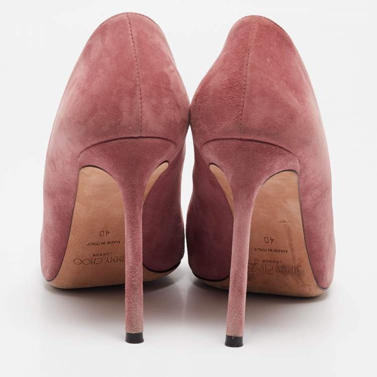 مملوكة مسبقًا Jimmy Choo Pink Suede Romy Pumps Size 40