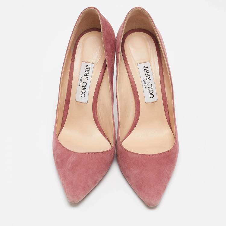 مملوكة مسبقًا Jimmy Choo Pink Suede Romy Pumps Size 40