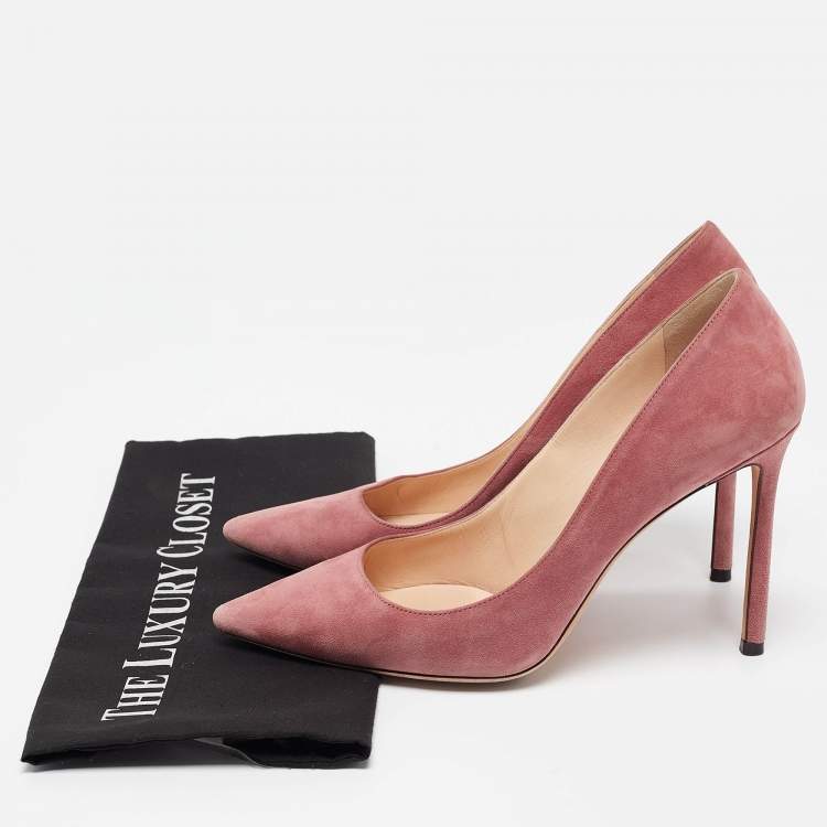 مملوكة مسبقًا Jimmy Choo Pink Suede Romy Pumps Size 40