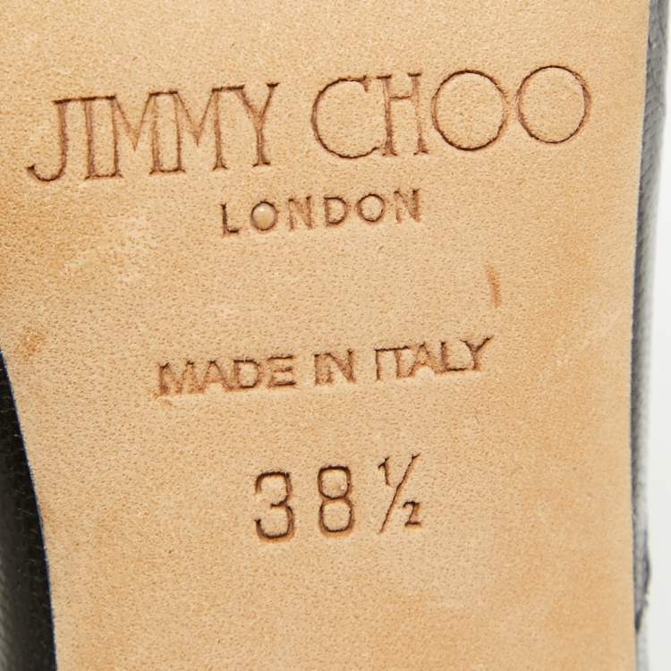 Pre Owned Jimmy Choo Black Leather Minny Sandals Size 38.5