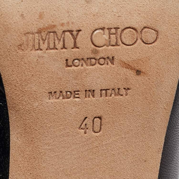 Pre Owned Jimmy Choo Black Leather Platform Pumps Size 40