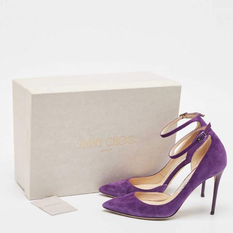 Pre Owned Jimmy Choo Purple Suede Lucy D'orsay Pumps Size 37