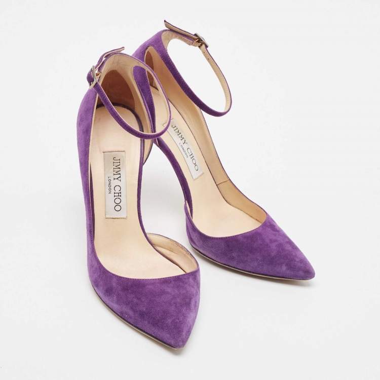 Pre Owned Jimmy Choo Purple Suede Lucy D'orsay Pumps Size 37