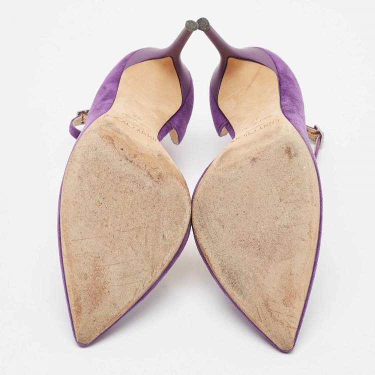 Pre Owned Jimmy Choo Purple Suede Lucy D'orsay Pumps Size 37