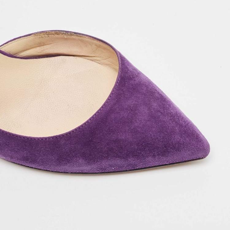 Pre Owned Jimmy Choo Purple Suede Lucy D'orsay Pumps Size 37