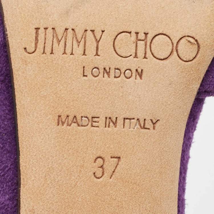 Pre Owned Jimmy Choo Purple Suede Lucy D'orsay Pumps Size 37