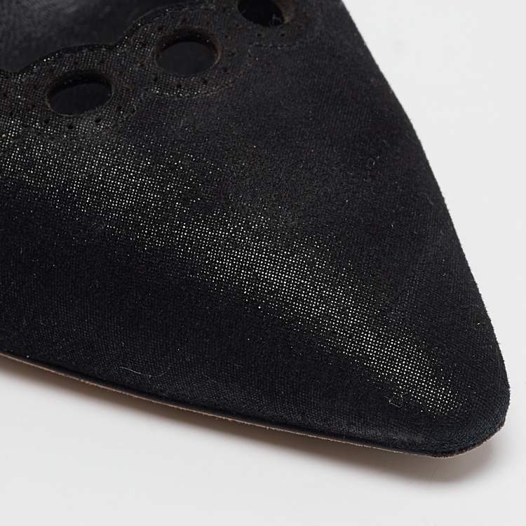 مملوكة مسبقًا Jimmy Choo Black Suede Pointed Toe Pumps Size 37.5