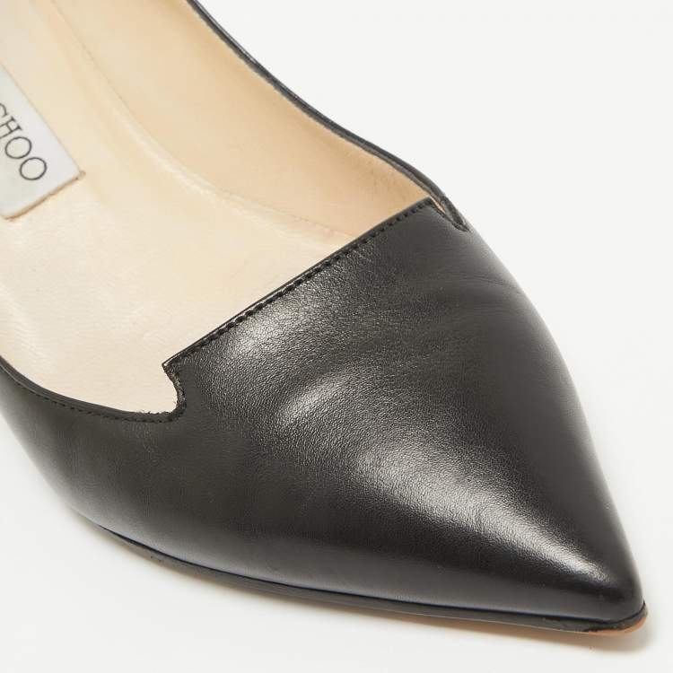 Pre Owned Jimmy Choo Black Leather Ari Pumps Size 38