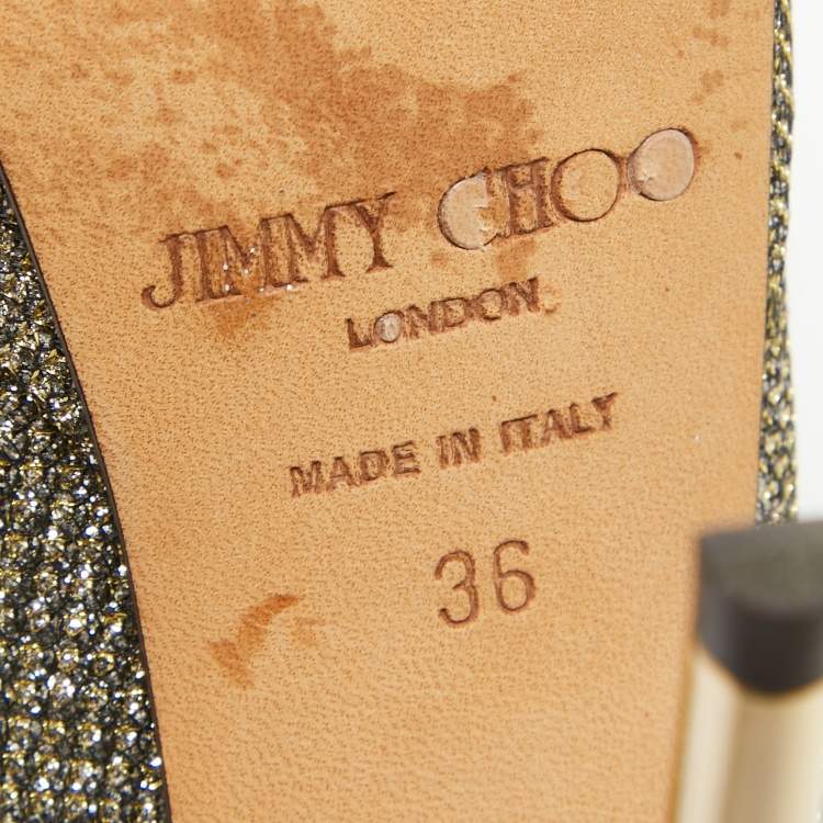 Pre Owned Jimmy Choo Metallic Lurex Fabric Dahlia Pumps Size 36