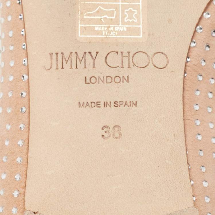 Pre Owned Jimmy Choo Pink Suede Calix Ballet Flats Size 38