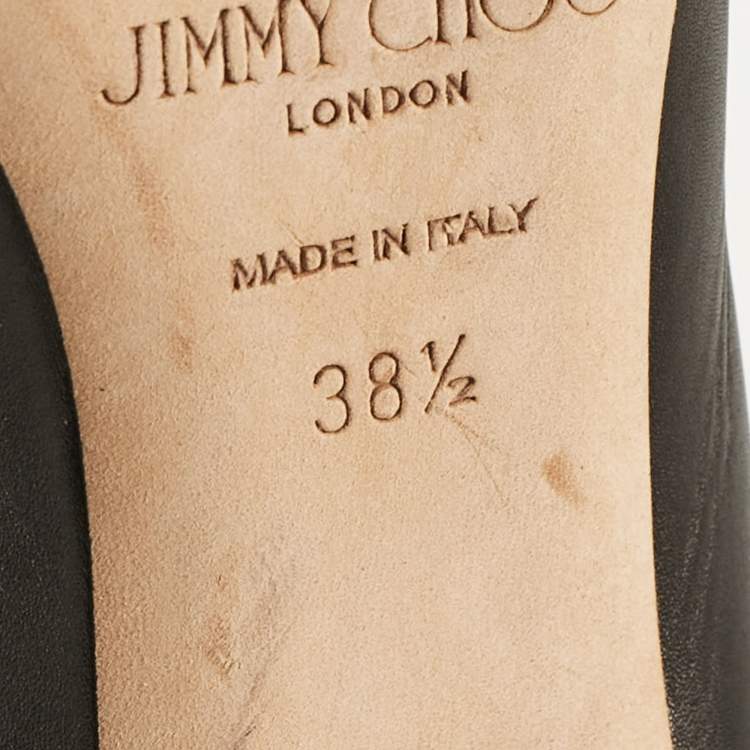 Pre Owned Jimmy Choo Black Leather Helena Pumps Size 38.5