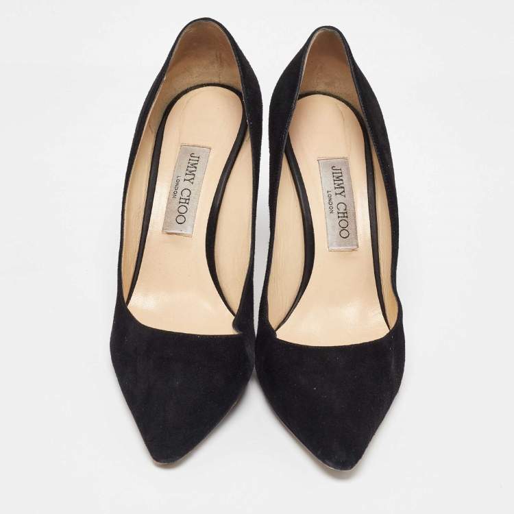 Pre Owned Jimmy Choo Black Suede Romy Pumps Size 40