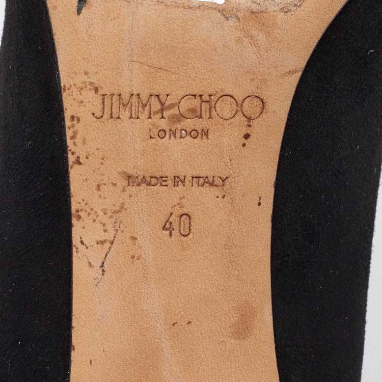 Pre Owned Jimmy Choo Black Suede Romy Pumps Size 40