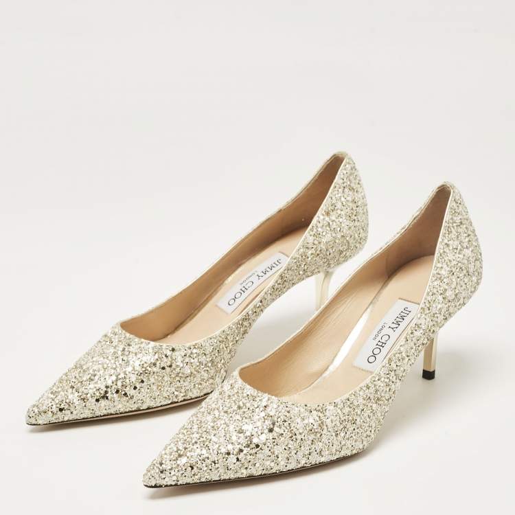 Pre Owned Jimmy Choo Multicolor Glitter Romy Pumps Size 37.5
