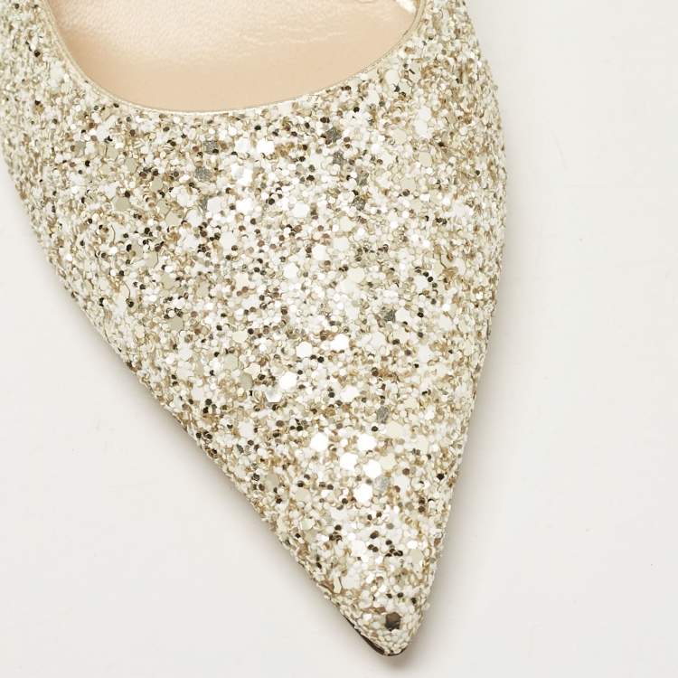 Pre Owned Jimmy Choo Multicolor Glitter Romy Pumps Size 37.5