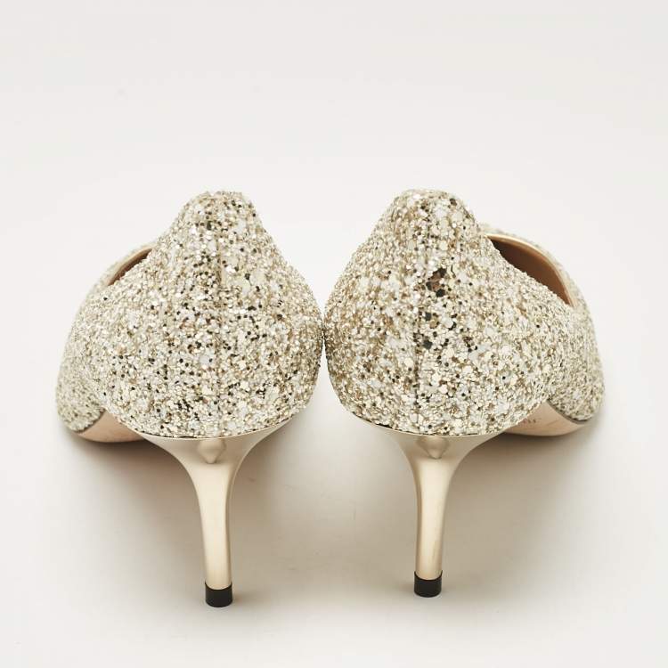 Pre Owned Jimmy Choo Multicolor Glitter Romy Pumps Size 37.5