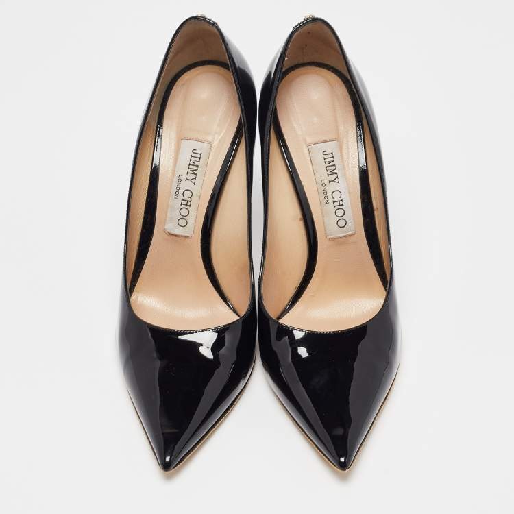 Pre Owned Jimmy Choo Black Patent Romy Pumps Size 39