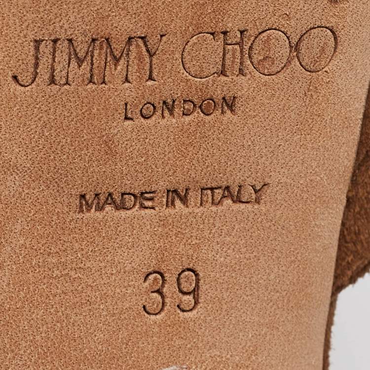 Pre Owned Jimmy Choo Brown Suede Ankle Strap Sandals Size 39