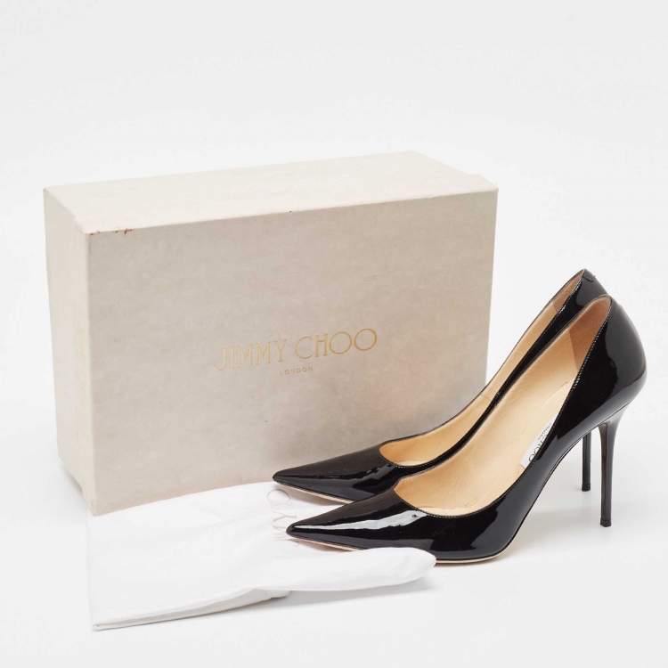 Pre Owned Jimmy Choo Black Patent Leather Abel Pumps Size 40.5