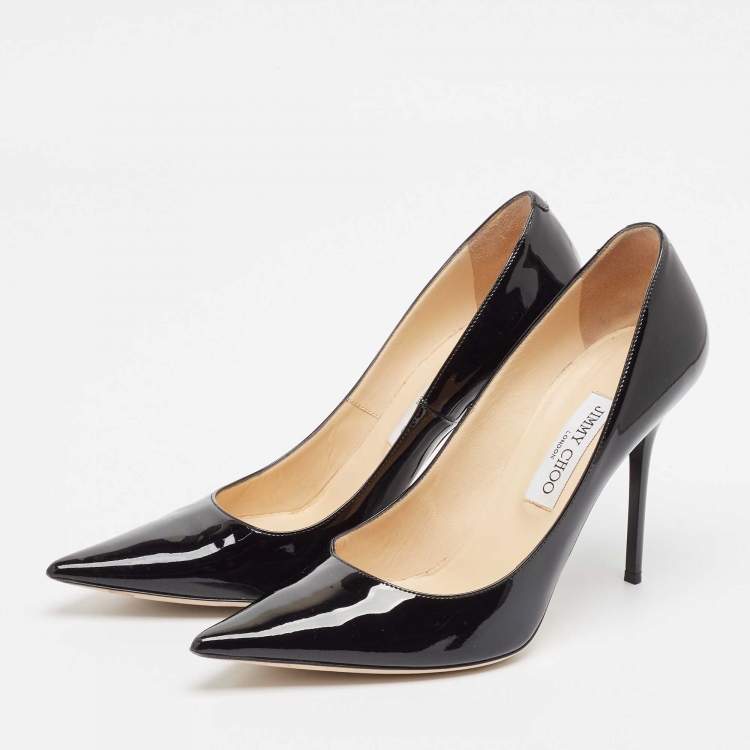 Pre Owned Jimmy Choo Black Patent Leather Abel Pumps Size 40.5