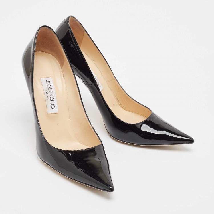 Pre Owned Jimmy Choo Black Patent Leather Abel Pumps Size 40.5