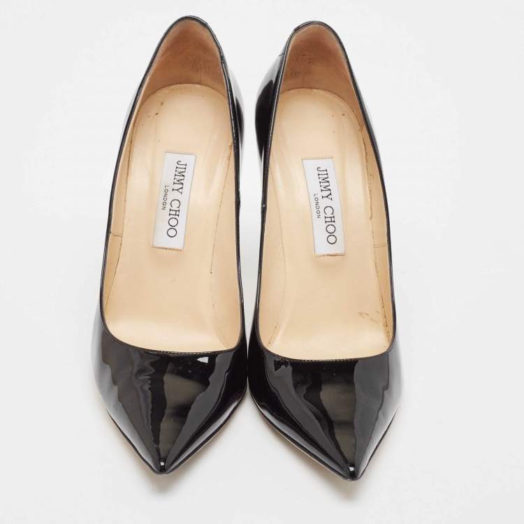 Pre Owned Jimmy Choo Black Patent Leather Abel Pumps Size 40.5
