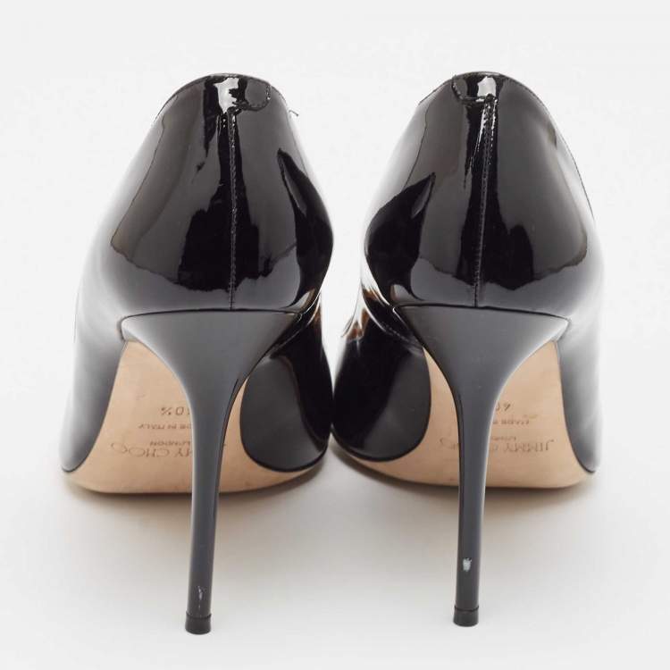 Pre Owned Jimmy Choo Black Patent Leather Abel Pumps Size 40.5