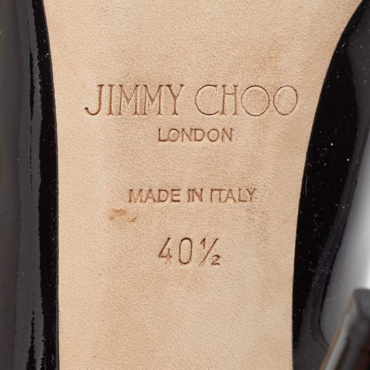 Pre Owned Jimmy Choo Black Patent Leather Abel Pumps Size 40.5