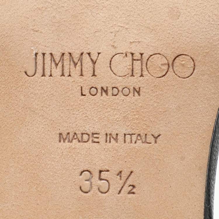 Pre Owned Jimmy Choo Black Leather Sandals Size 35.5