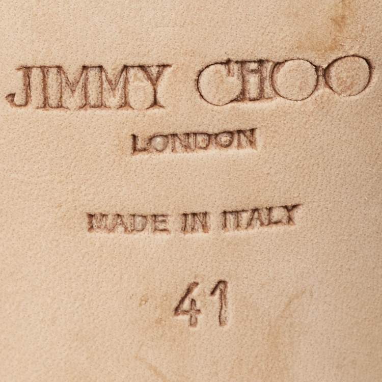 Pre Owned Jimmy Choo Black/Silver Suede and Iridescent Leather Ankle Strap Sandals Size 41