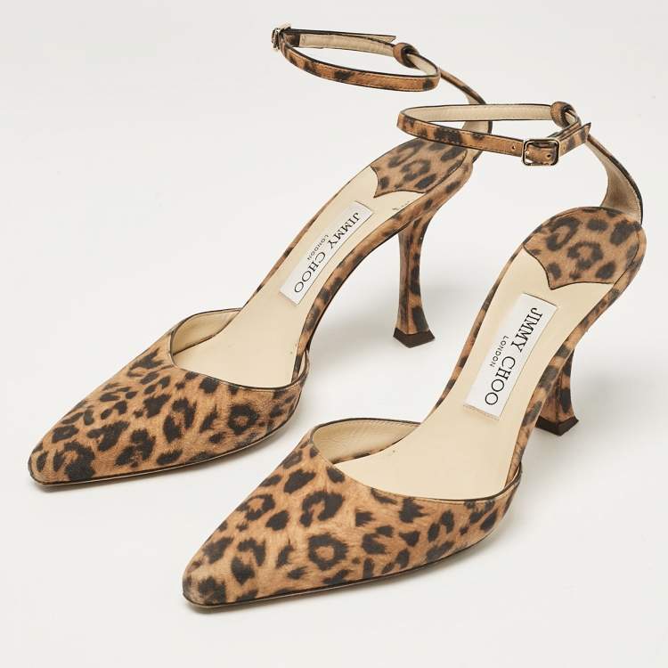 Pre Owned Jimmy Choo Brown/Beige Nubuck Leather Pumps Size 37.5