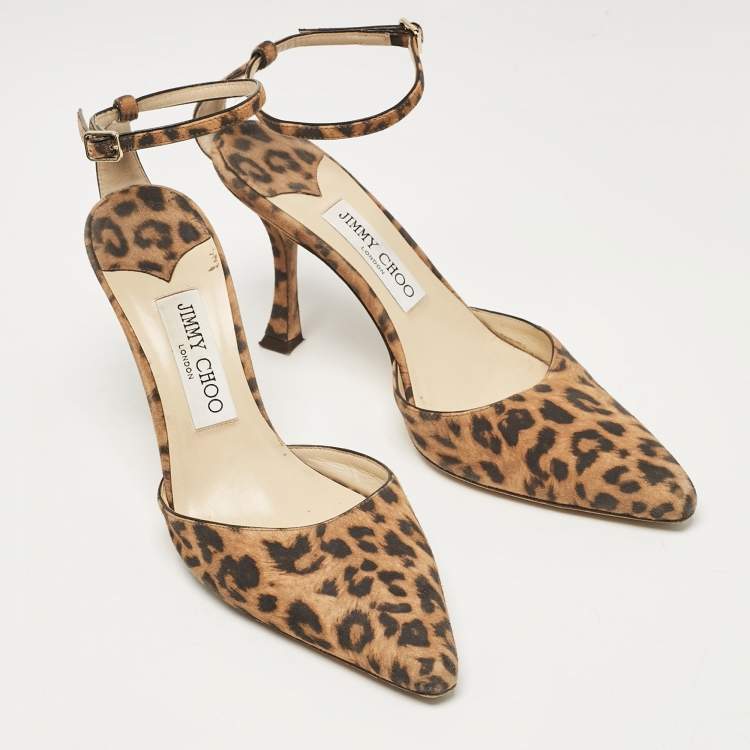 Pre Owned Jimmy Choo Brown/Beige Nubuck Leather Pumps Size 37.5