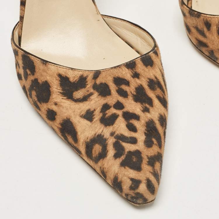 Pre Owned Jimmy Choo Brown/Beige Nubuck Leather Pumps Size 37.5