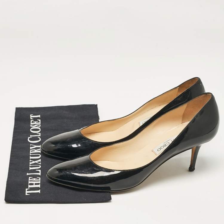 Pre Owned Jimmy Choo Black Patent Leather Bridget Pumps Size 41