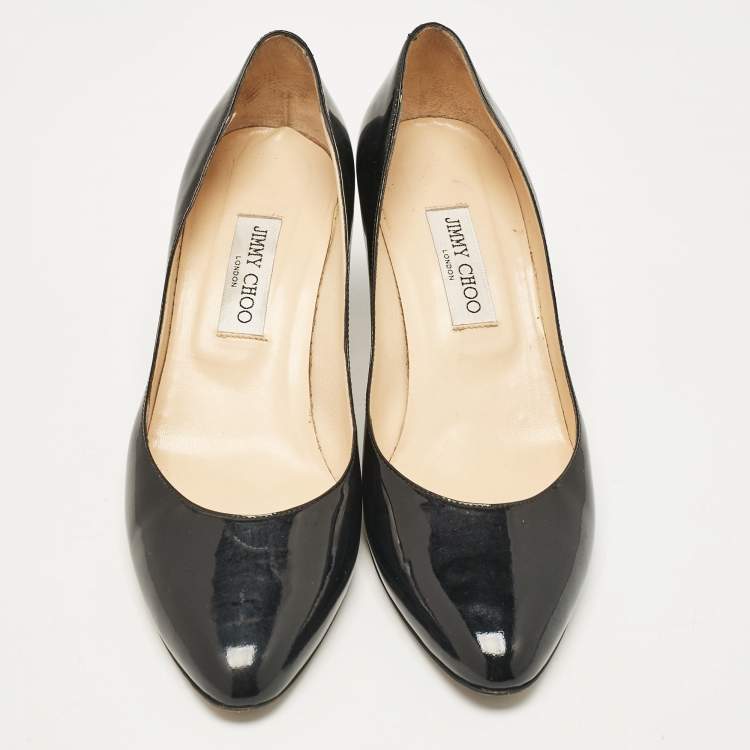 Pre Owned Jimmy Choo Black Patent Leather Bridget Pumps Size 41