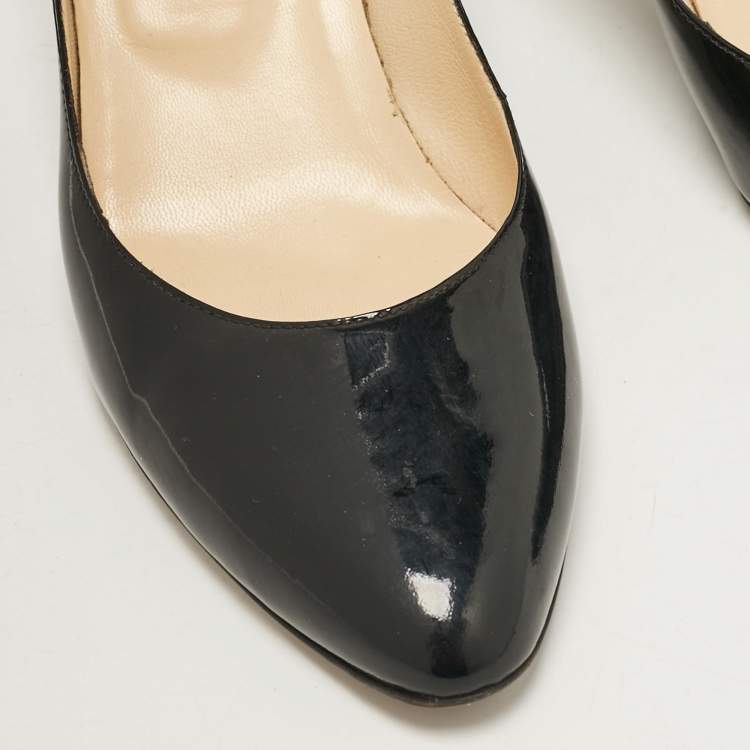 Pre Owned Jimmy Choo Black Patent Leather Bridget Pumps Size 41