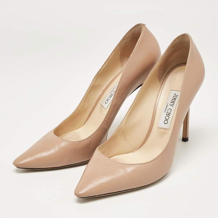 Pre Owned Jimmy Choo Beige Leather Romy Pumps Size 40